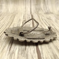 Vtg Great American Products Belt Buckle Pewter Wolf Enamel Oval Western 90s GAP