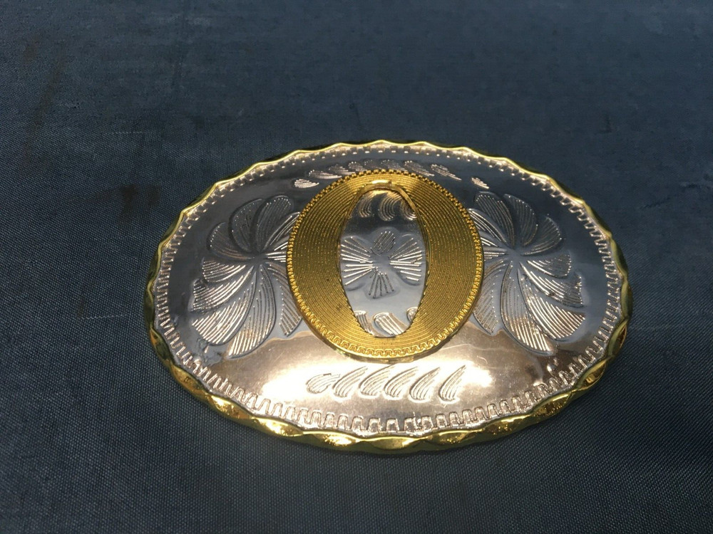 Silver And Gold Toned « O » Mens Buckle