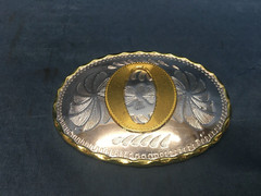 Silver And Gold Toned « O » Mens Buckle