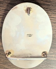 Vintage Abalone Shell MEXICO Belt Buckle Mother of Pearl Alpaca Silver