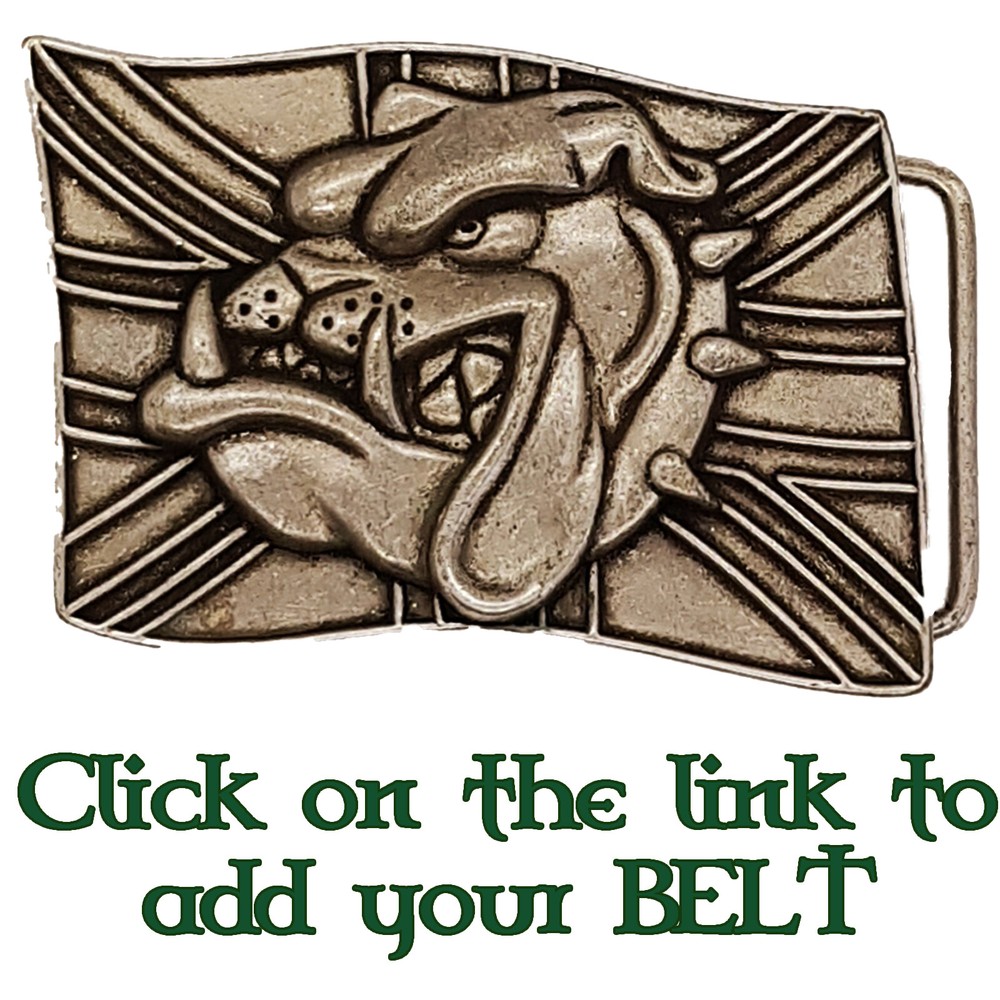 British Bulldog Union Jack Belt Buckle In Brushed Chrome biker UK