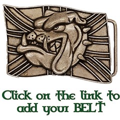 British Bulldog Union Jack Belt Buckle In Brushed Chrome biker UK