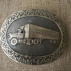 Vtg 1981 Murphy Trucking Solid Brass Belt Buckle Sealed Size 3.5×2.5 Americanatg
