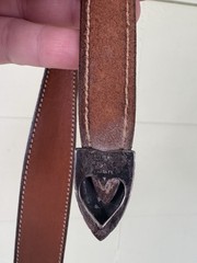 Douglas Magnus 4 Piece Sterling Silver Santa Fe Buckle Brown Leather Belt