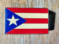 Puerto Rico Flag Commemorative Patriotic 2004 Belt Buckle by Silver Moon