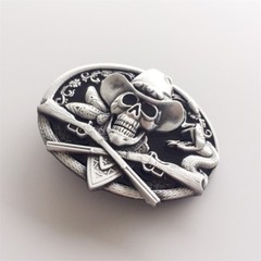 Vintage Style Rodeo Skull Cowboy Black Enamel Belt Buckle also Stock in the US