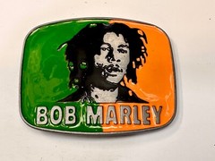 Bob Marley Rasta Multicolor Green Orange One Love Metal Belt Buckle