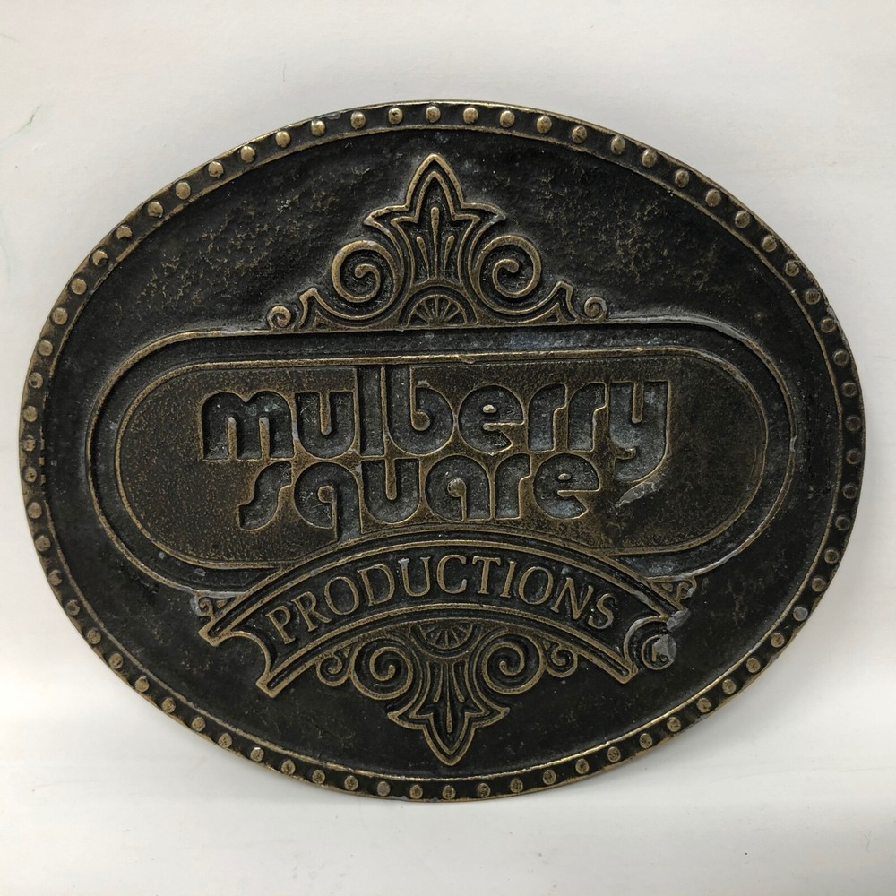 VTG Mulberry Square Productions Belt Buckle Benji Movies Wyoming Studio Art Work
