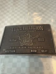 TRUE RELIGION CONCERT TICKET Belt Buckle Silver Tone