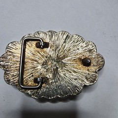 Vintage Nickel Belt Buckle Eagle Graduated Faux Coins
