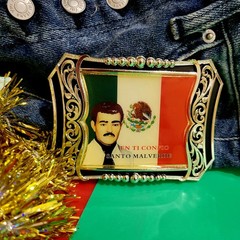 Jesus Malverde Western Belt Buckle Handcrafted Zinc Alloy Accessory For Men