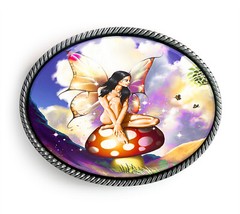 Magic Mushroom Belt Buckle – Fairy Fantasyland Handmade Artisan Buckle – 221