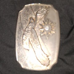 American Eagle Silver Tone Flying Eagle Sun Western Buckle 1.5in MPN 590200