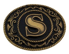 Initial Letter S Belt Buckle Alphabet s Monogram Western Cowboy Rodeo Style New