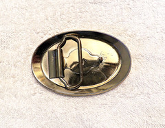 CLASSIC BELT BUCKLE RAILROAD TRAIN CAR CABOOSE ENGINEER CHESSLE GOLD TONE BB6