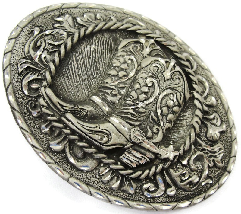 Western Cowboy Boots Belt Buckle EJC Nice Design 1995 Made in USA