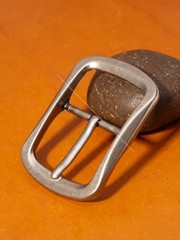 40mm Men Vintage Silver Western Leathercraft Center Bar Leather Belt Buckle