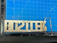 HUSTLER Block Letter Word Statement Cutout Silver Color WIDE Belt Buckle