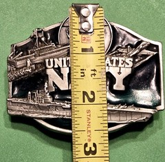 Vintage U.S. 🚢NAVY🚢 Pewter Belt Buckle SISKIYOU BUCKLE CO. Oregon, USA 1987