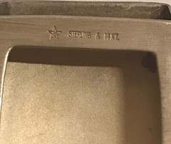 B.A.BALLOU & CO. STERLING/14K FRONT MONOGRAMMED “DGP” BUCKLE-1 3/4”X1 1/4”
