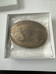 Conrail Safety Rodeo Solid Brass Belt Buckle 2000 Oval shaped 3.25&Prime; by 2.5&Prime;