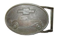 RJR R.J. Roberts Co. Chevrolet Chevy Belt Buckle Classic Antique Car Michigan