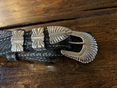 Carlos Ramos Navajo James Reid Style Sterling Silver Belt Buckle Set 35-39✅