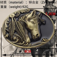 Horse Head Belt Buckle Western Cowboy Motorcycle Riding Belt Buckle