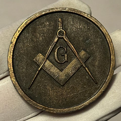 Vintage Masonic Freemason Solid Brass Round Belt Buckle Mason Buckle