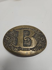 Initial Letter « B » Cowboy Rodeo Western Metal Belt Buckle
