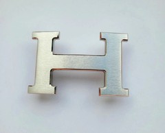 38mm Brushed H Belt Buckle Silver Replacement Metal Belt For Men-
