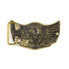 Brass belt buckle Eagle with sword, heraldic eagle, sword winged heraldry falcon