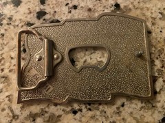 Redneck Belt Buckle Stars & Bars Flag W/ Bottle Opener