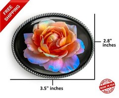 Rose Belt Buckle – Pink Flower Petals Photography Handmade Buckle -759