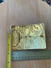 Western Buckle Gold Silver Red Longhorn Bull Cowboy Fit 2 » Hebillas Vaqueras