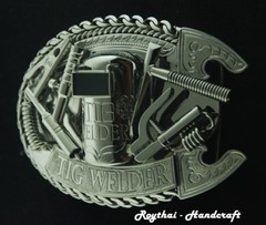 (8X11 CM) MADE BY ORDER MEN BELT BUCKLE HANDMADE STAINLESS STEEL TIG WELDER 4