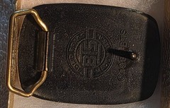 Vintage 1983 Metal Belt Buckle, Brass, Weyerhaeuser, First Choice, Lumber, Nice