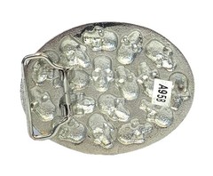 Skull Skulls Chrome Metal Belt Buckle 3.75”x 2.75” Fit Belts Up To 1.75” Wide 11