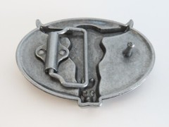 Longhorn Skull Belt Buckle Bull Enameled Blue Metal New