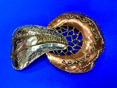 India Inspired Artisan Large Abstract Hippy Boho Vibe Huge Belt Slide Buckle