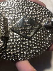 Vintage SSI Diamondback Rattler Eagle USA Belt Buckle Eagle Feathers Beads