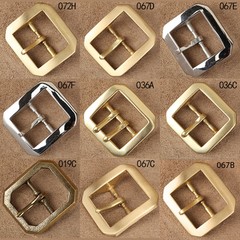 Octagonal Solid Brass Pin Belt Buckle For Men Women Leatherwork Craft DIY 4CM