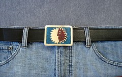 Turquoise and Corral Belt Buckle