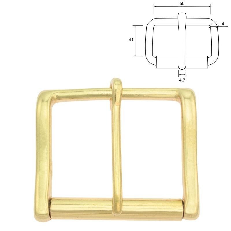 SOLID BRASS 20mm FULL ROLLER BUCKLE SQUARE DESIGN QUALITY BRASS