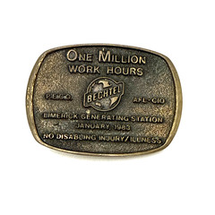Vintage 1983 LIMERICK Generating Station Bechtel AFL-CIO Belt Buckle BTS Safety