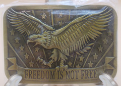 Belt Buckle Freedom Is Not Free Eagle Stars Stripes Patriot 2014 Sponsor