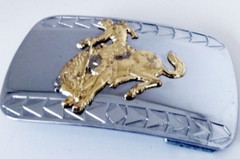 Western Style Silver & Gold Tone Bucking Bronco Belt Buckle