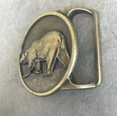 Large Bear Belt Buckle Antique Gold Grizzly Western Cowboy Rodeo Style Gift