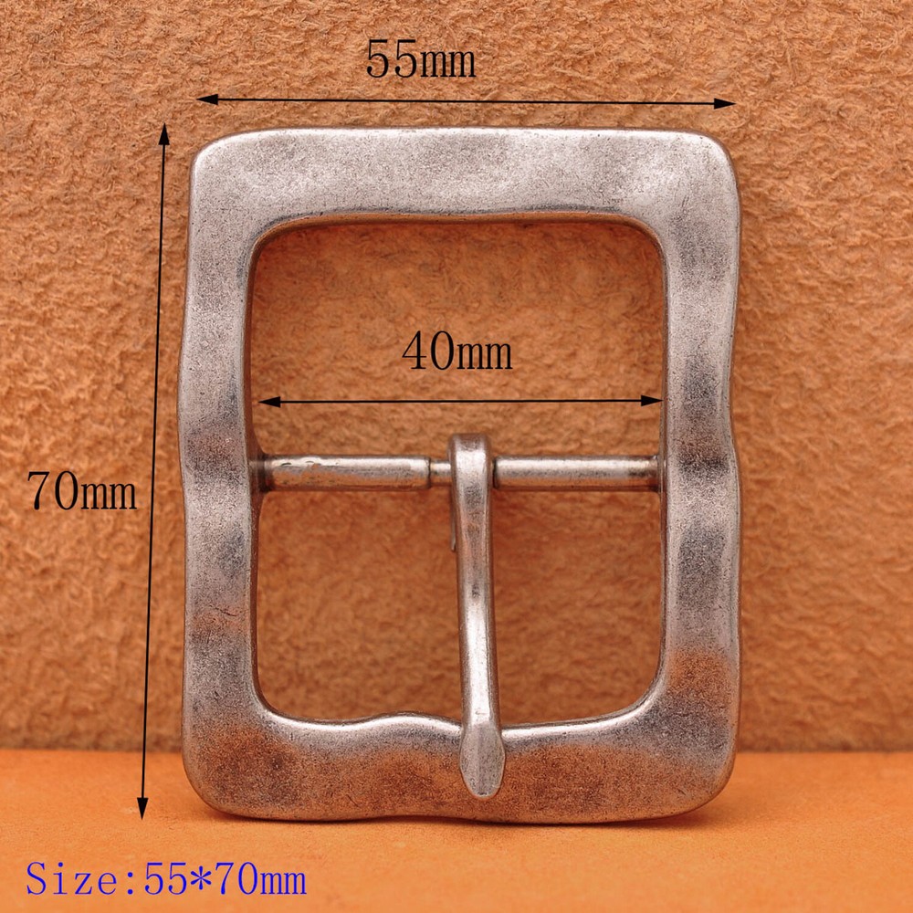 Heavy Duty Solid Antique Silver Center Bar Belt Buckle Fits 1-1/2&Prime; Leather Belts
