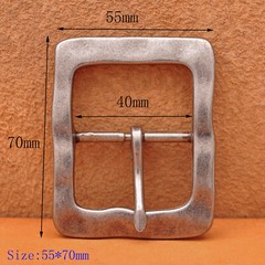 Heavy Duty Solid Antique Silver Center Bar Belt Buckle Fits 1-1/2&Prime; Leather Belts